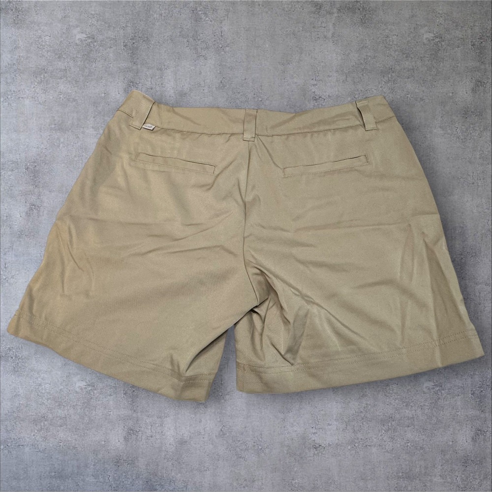 BCG Shorts Women 12 Khaki Stretch Mid Rise 7" Inseam Pockets Lightweight Walking - Picture 9 of 9